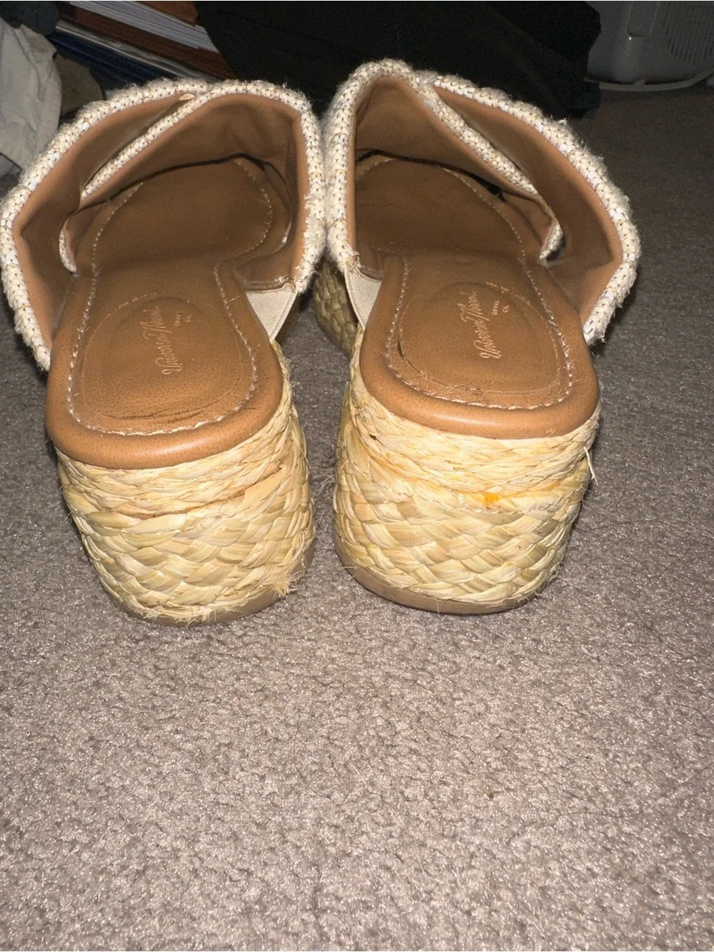Target Beige Cross-Band Espadrille Platform Slide Sandals